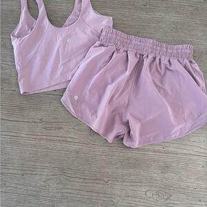 Lululemon Athletica Lavender Hottie Hot Shorts + Align Bra Set